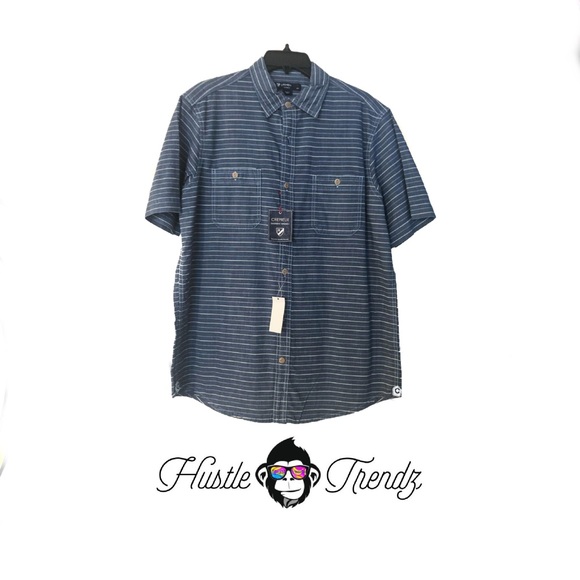 Men’s Denim Cremieux Short Sleeve Button Up Shirt - Picture 1 of 5